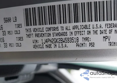 2011 Jeep Liberty Sport from USA, damaged, VIN 1J4PN2GK2BW593518